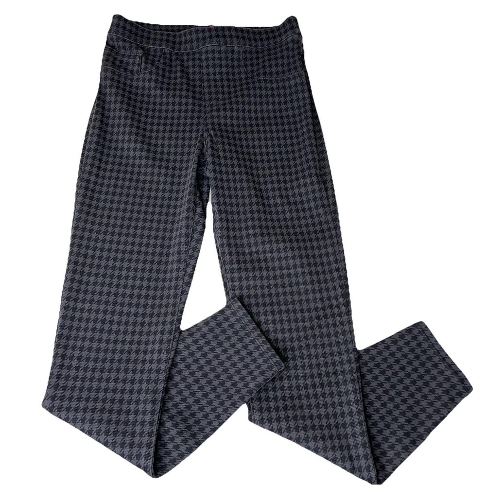 3/$25 SPANX Jean-ish Leggings Black Gray Houndstooth Ankle Stretch Pull On Small